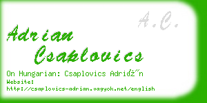 adrian csaplovics business card